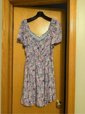 Rewind Blue Floral Tie-Front Blouse